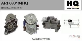 HQ ARF080104HQ - ARR NUEVO DENSO Type 12V 1,00kW 9T CW