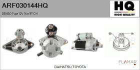 HQ ARF030144HQ - ARR NUEVO DENSO Type 12V 1,00kW 9T CW