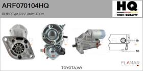 HQ ARF070104HQ - ARR NUEVO DENSO Type 12V 2,70kW 11T CW