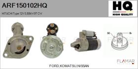 HQ ARF150102HQ - ARR NUEVO HITACHI Type 12V 0,80kW 9T CW