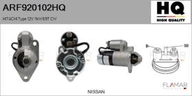 HQ ARF920102HQ - ARR NUEVO HITACHI Type 12V 1,00kW 8/9T CW