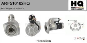 HQ ARF510102HQ - ARR NUEVO HITACHI Type 12V 2,00kW 9T CW