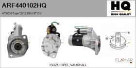 HQ ARF440102HQ - ARR NUEVO HITACHI Type 12V 2,30kW 9T CW