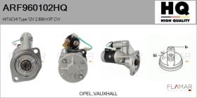 HQ ARF960102HQ - ARR NUEVO HITACHI Type 12V 2,80kW 9T CW