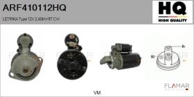 HQ ARF410112HQ - ARR NUEVO LETRIKA Type 12V 2,40kW 9T CW