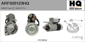 HQ ARF020123HQ - ARR NUEVO MANDO Type 12V 1,20kW 8T CW