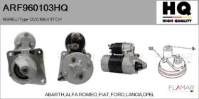 HQ ARF960103HQ - ARR NUEVO MARELLI Type 12V 0,90kW 8T CW