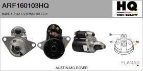 HQ ARF160103HQ - ARR NUEVO MARELLI Type 12V 0,95kW 10T CCW