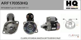 HQ ARF170353HQ - ARR NUEVO MITSUBISHI Type 12V 0,80kW 9T CW