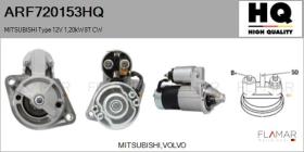 HQ ARF720153HQ - ARR NUEVO MITSUBISHI Type 12V 1,20kW 8T CW