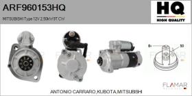 HQ ARF960153HQ - ARR NUEVO MITSUBISHI Type 12V 2,50kW 9T CW