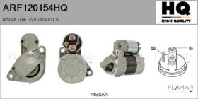HQ ARF120154HQ - ARR NUEVO NISSAN Type 12V 0,75kW 8T CW