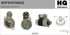 HQ ARF610154HQ - ARR NUEVO NISSAN Type 12V 1,00kW 9T CW