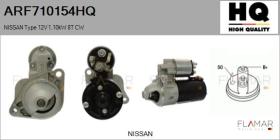 HQ ARF710154HQ - ARR NUEVO NISSAN Type 12V 1,10kW 8T CW
