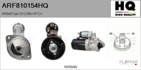 HQ ARF810154HQ - ARR NUEVO NISSAN Type 12V 2,20kW 9T CW