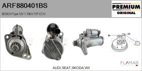 BOSCH ARF880401BS - ARR NUEVO ORIG. BOSCH Type 12V 1,10kW 13T CCW