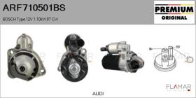 BOSCH ARF710501BS - ARR NUEVO ORIG. BOSCH Type 12V 1,10kW 9T CW