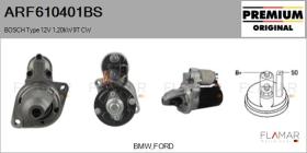 BOSCH ARF610401BS - ARR NUEVO ORIG. BOSCH Type 12V 1,20kW 9T CW