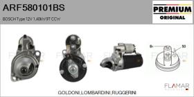 BOSCH ARF580101BS - ARR NUEVO ORIG. BOSCH Type 12V 1,40kW 9T CCW