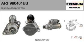 BOSCH ARF980401BS - ARR NUEVO ORIG. BOSCH Type 12V 1,5kW 13T CCW
