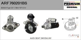 BOSCH ARF760201BS - ARR NUEVO ORIG. BOSCH Type 12V 1,70kW 10T CCW