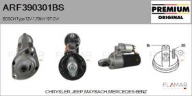 BOSCH ARF390301BS - ARR NUEVO ORIG. BOSCH Type 12V 1,70kW 10T CW