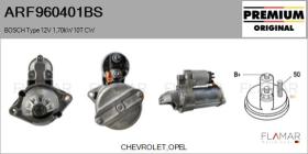 BOSCH ARF960401BS - ARR NUEVO ORIG. BOSCH Type 12V 1,70kW 10T CW