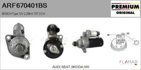 BOSCH ARF670401BS - ARR NUEVO ORIG. BOSCH Type 12V 1,70kW 13T CCW