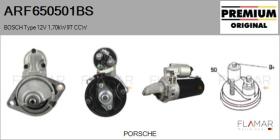 BOSCH ARF650501BS - ARR NUEVO ORIG. BOSCH Type 12V 1,70kW 9T CCW