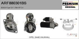 BOSCH ARF880301BS - ARR NUEVO ORIG. BOSCH Type 12V 1,70kW 9T CW