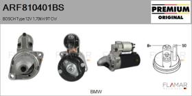 BOSCH ARF810401BS - ARR NUEVO ORIG. BOSCH Type 12V 1,70kW 9T CW