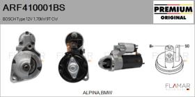 BOSCH ARF410001BS - ARR NUEVO ORIG. BOSCH Type 12V 1,70kW 9T CW