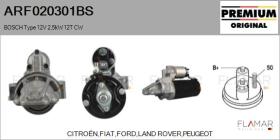 BOSCH ARF020301BS - ARR NUEVO ORIG. BOSCH Type 12V 2,00kW 12T CW