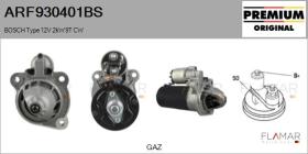 BOSCH ARF930401BS - ARR NUEVO ORIG. BOSCH Type 12V 2,00kW 9T CW