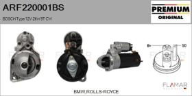 BOSCH ARF220001BS - ARR NUEVO ORIG. BOSCH Type 12V 2,00kW 9T CW