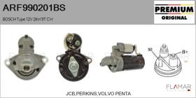 BOSCH ARF990201BS - ARR NUEVO ORIG. BOSCH Type 12V 2,00kW 9T CW