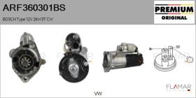 BOSCH ARF360301BS - ARR NUEVO ORIG. BOSCH Type 12V 2,00kW 9T CW