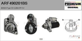 BOSCH ARF490201BS - ARR NUEVO ORIG. BOSCH Type 12V 2,20kW 9T CW