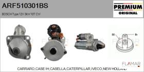BOSCH ARF510301BS - ARR NUEVO ORIG. BOSCH Type 12V 3,00kW 10T CW