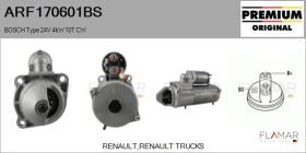 BOSCH ARF170601BS - ARR NUEVO ORIG. BOSCH Type 24V 4,00kW 10T CW