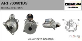 BOSCH ARF760601BS - ARR NUEVO ORIG. BOSCH Type 24V 4,00kW 12T CW