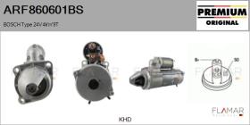 BOSCH ARF860601BS - ARR NUEVO ORIG. BOSCH Type 24V 4,00kW 9T