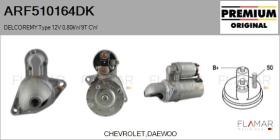 DELCO REMY KOREA ARF510164DK - ARR NUEVO ORIG. DELCOREMY Type 12V 0,80kW 9T CW