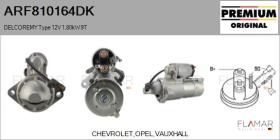 DELCO REMY KOREA ARF810164DK - ARR NUEVO ORIG. DELCOREMY Type 12V 1,80kW 9T