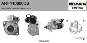DELCO REMY ARF110606DS - ARR NUEVO ORIG. DELCOREMY Type 24V 3,60kW 10T CW