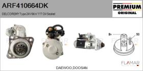 DELCO REMY KOREA ARF410664DK - ARR NUEVO ORIG. DELCOREMY Type 24V 6,00kW 11T