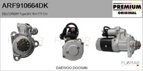 DELCO REMY KOREA ARF910664DK - ARR NUEVO ORIG. DELCOREMY Type 24V 7,00kW 11T CW