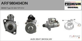 DENSO ARF980404DN - ARR NUEVO ORIG. DENSO Type 12V 2,00kW 13T CCW