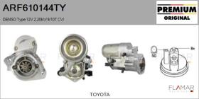 TOYOTA ARF610144TY - ARR NUEVO ORIG. DENSO Type 12V 2,20kW 9/10T CW