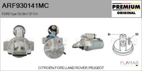 MOTORCRAFT ARF930141MC - ARR NUEVO ORIG. FORD Type 12V 2,00kW 12T CW